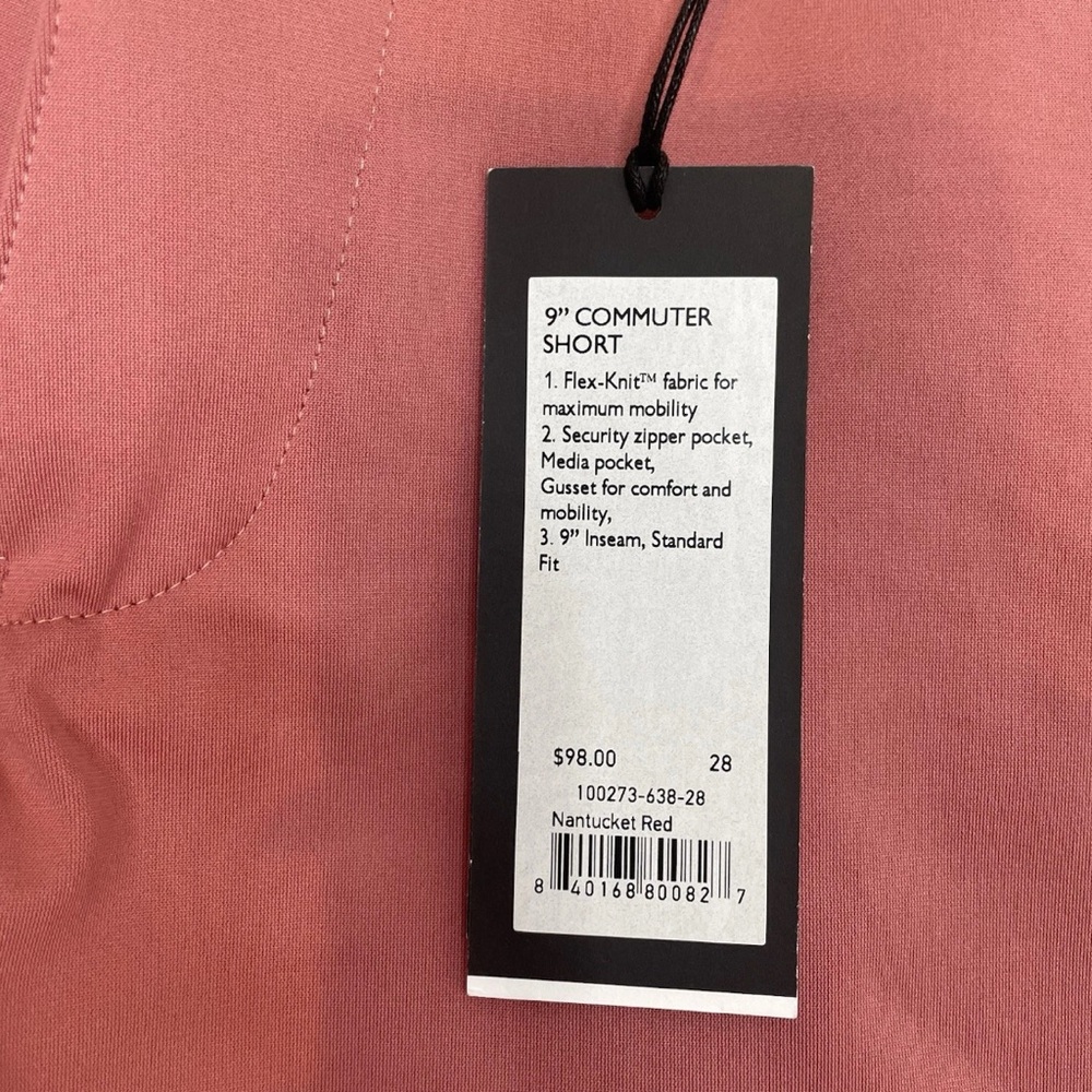 Rhone Commuter 9” Shorts Men’s Size 28 28x9 Mauve Outdoor Hiking New NWT - Picture 6 of 10